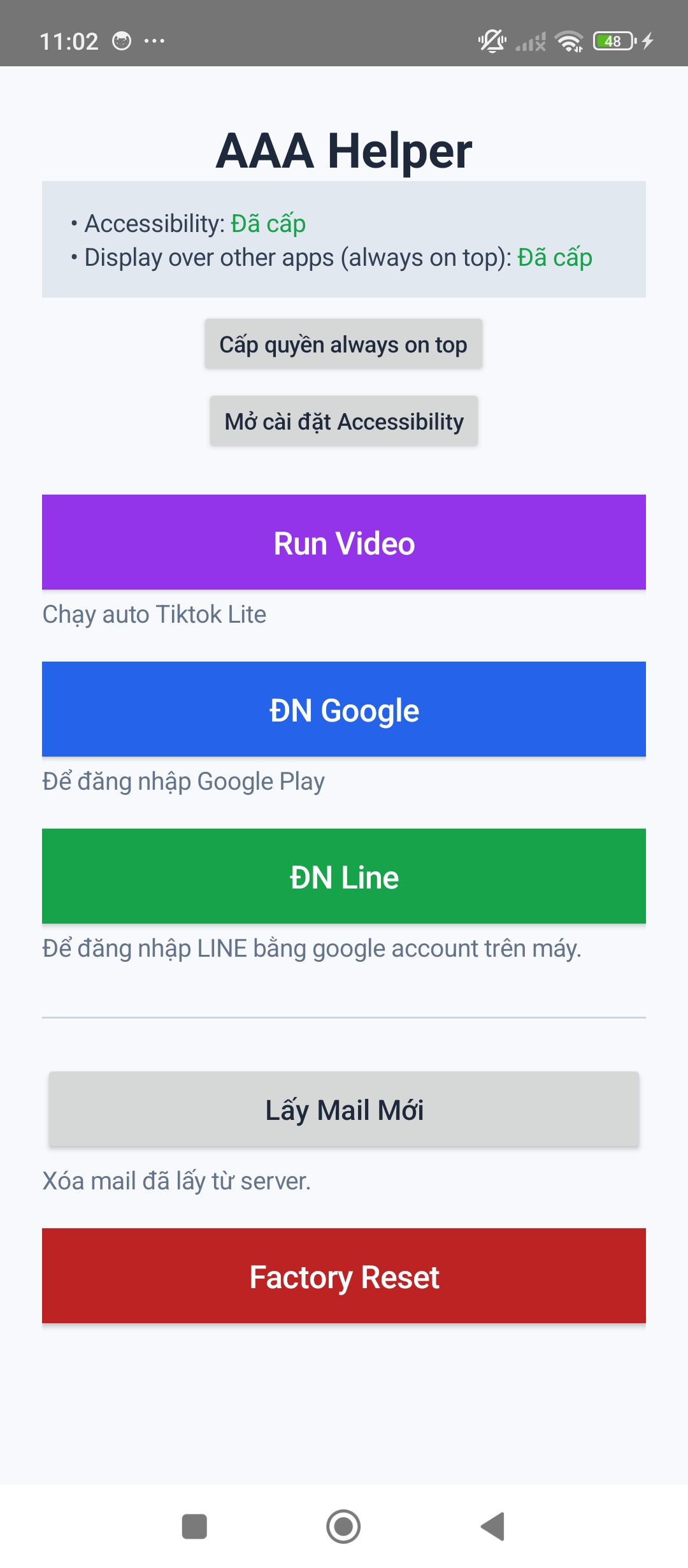 Ứng dụng AAA Helper trên điện thoại